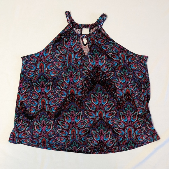 Size 26 Sequined boho tank top Lane Bryant summer - Picture 1 of 8